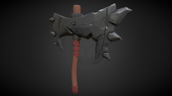Stylized Battle Axe 3D Model