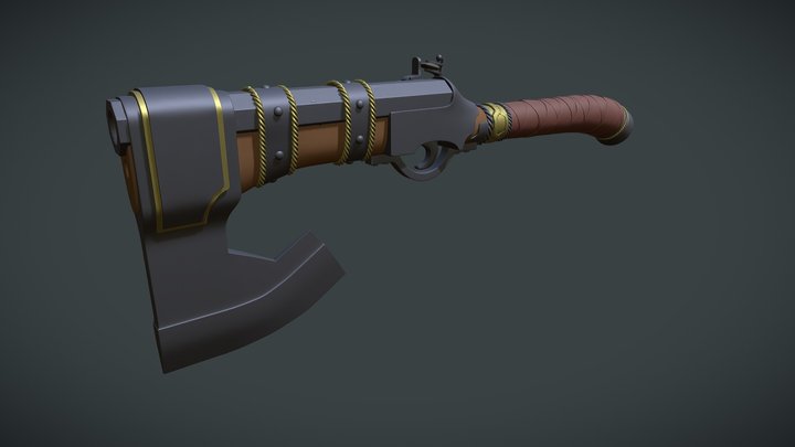 Dwarven Gun-Axe 3D Model