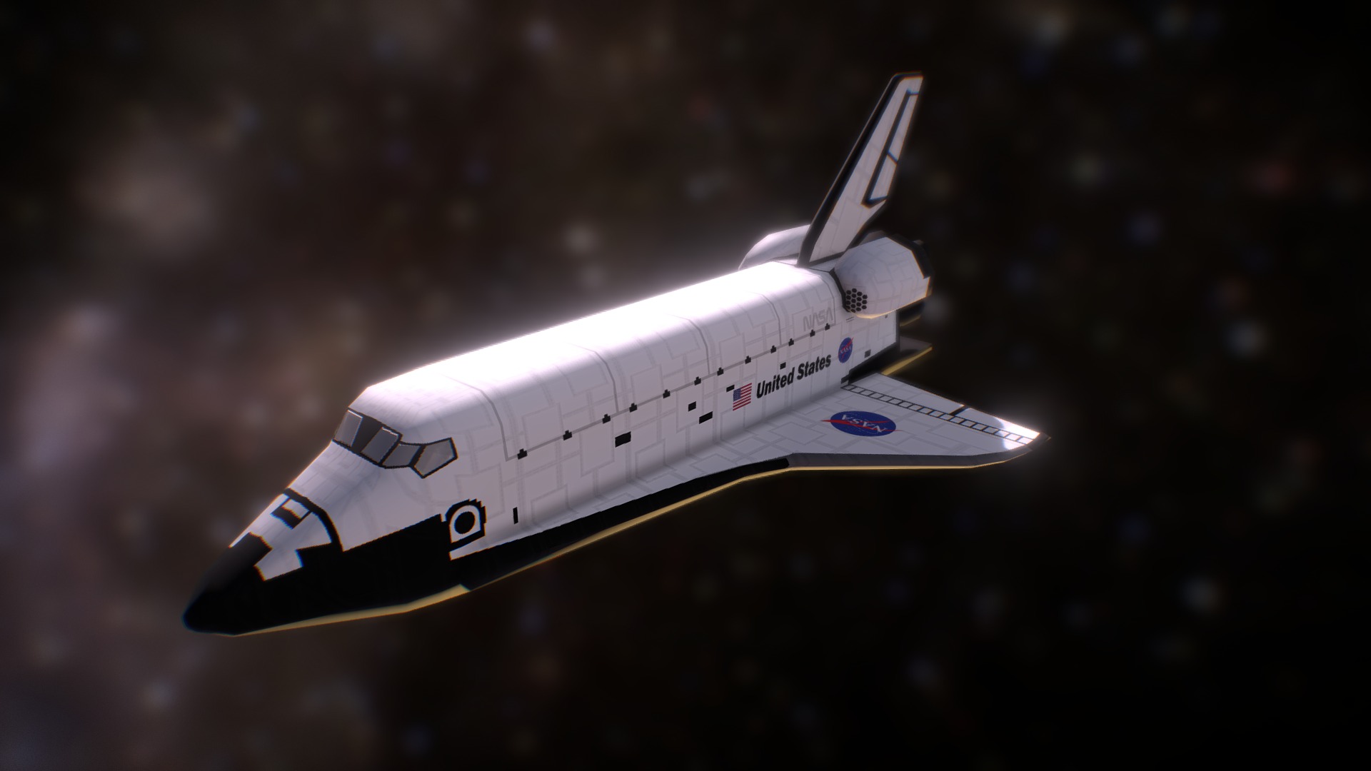 3D model Space Shuttle - This is a 3D model of the Space Shuttle. The 3D model is about a white and black airplane.