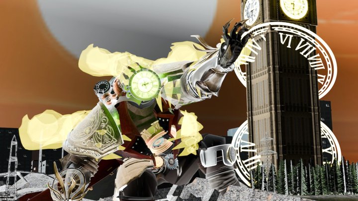 Custom Clock Titans 3D Model