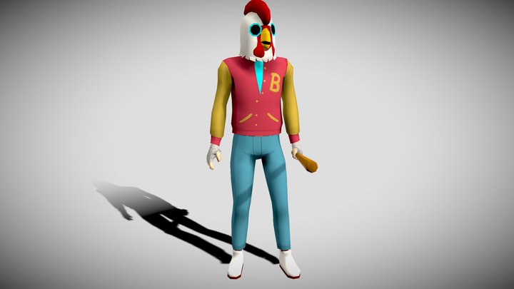 Hotline Miami Character 3D Model