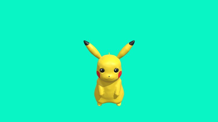 Pikachu funny bulging eyes 3D Model
