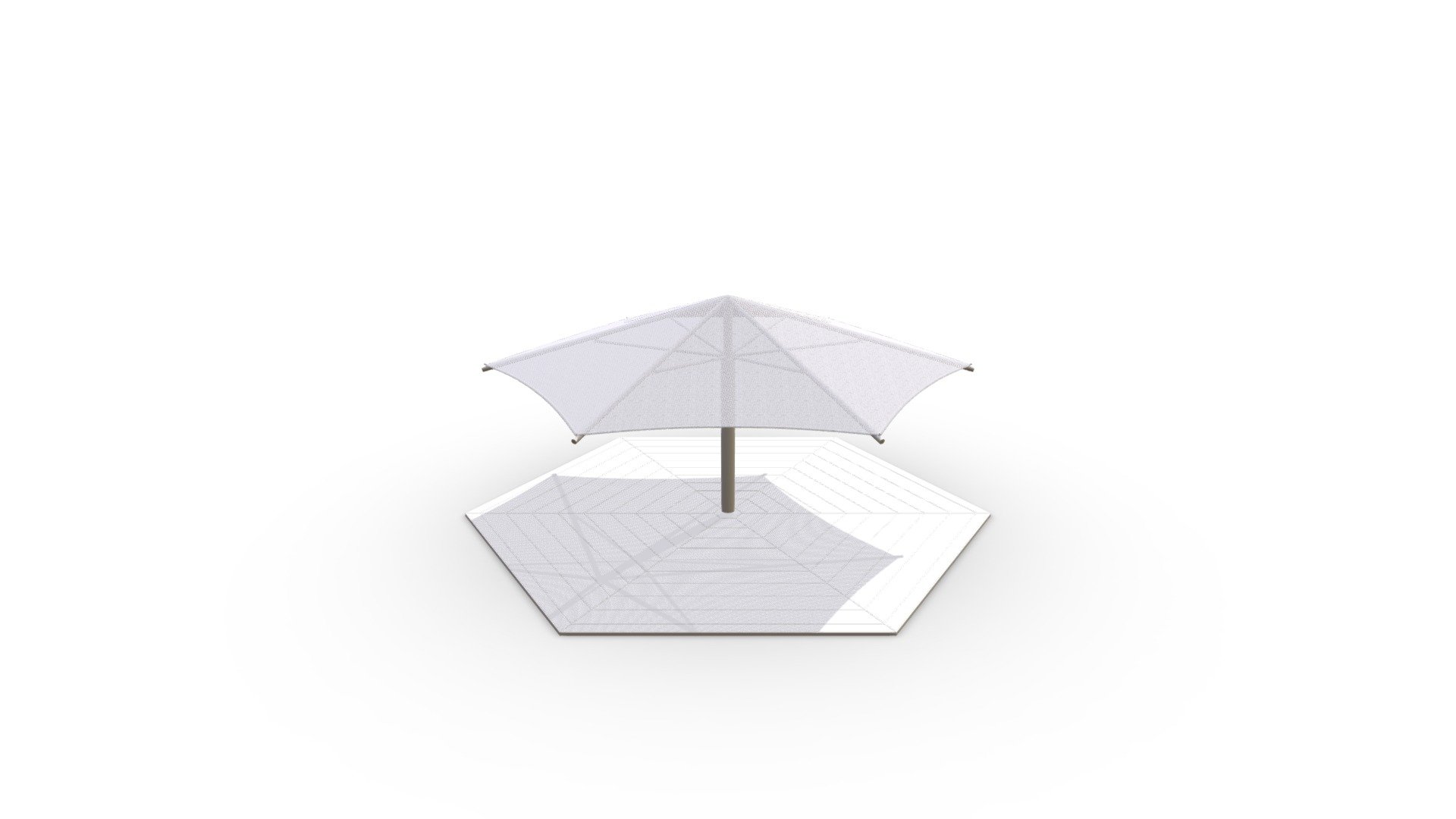 Hexagon Umbrella Shade 20' 3D model by superiorrecreationalproducts