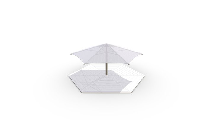 Hexagon Umbrella Shade 20' 3D Model