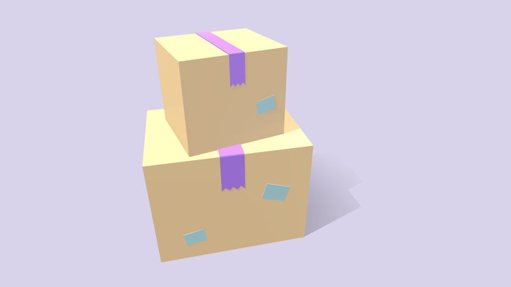 Simple Shipping Box 3D Model