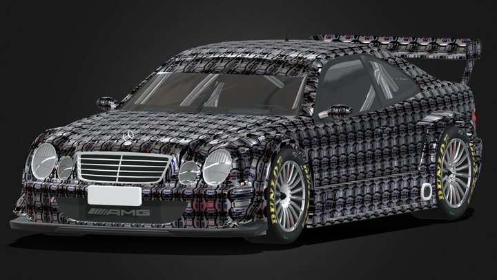 Broken Texture 1999 Mercedes CLK DTM – Modello 3D gratuito STL