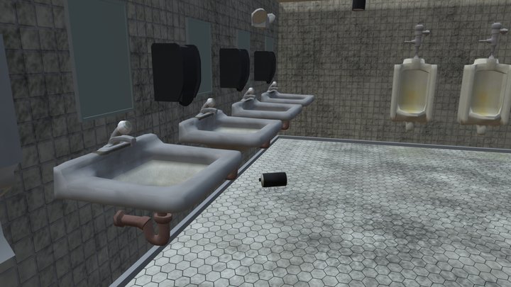 Dirty Bathroom 3D Model
