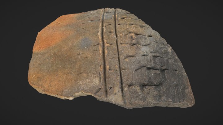 Colonoware Roulette Imprint Sherd 3D Model