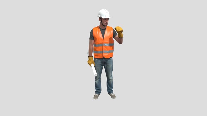 Construction Worker In Safety Gear – Free 3D Model STL