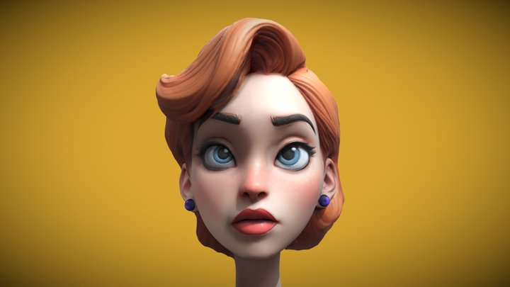 Cartoon Girl 3D Model