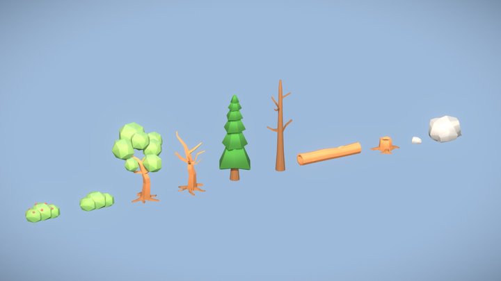LOW POLY NATURE ASSET PACK 3D Model