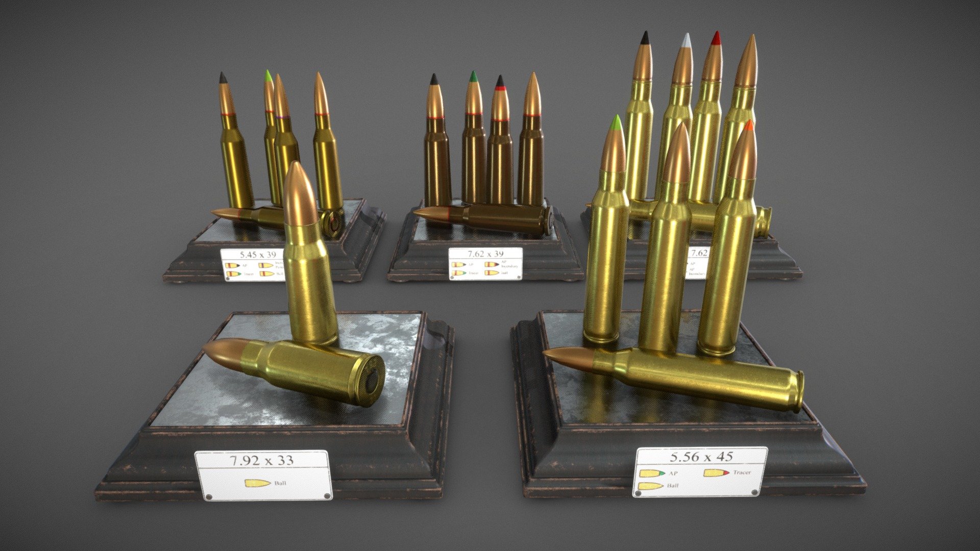Game Art: Rifle Ammo Set - Buy Royalty Free 3D model by MarcinGArt  (@marcin.gk) [f3d9f2a]