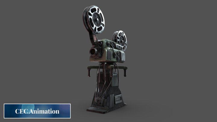 CEC VR Demo | Analog Film Projector (Shiny) 3D Model