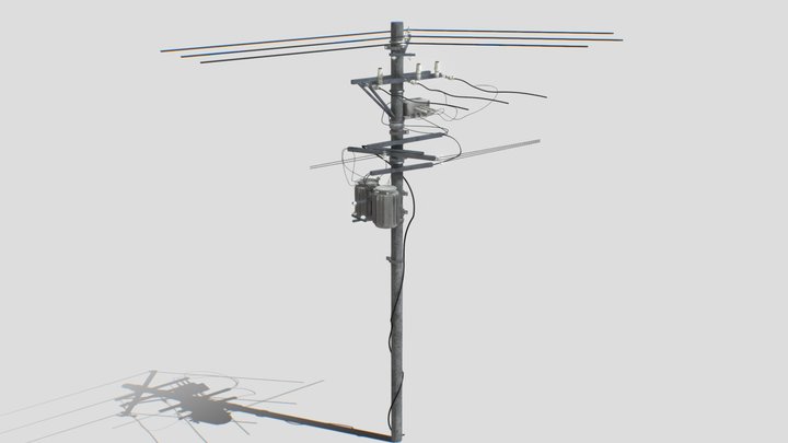 Japanese Electric Pole 3D Model