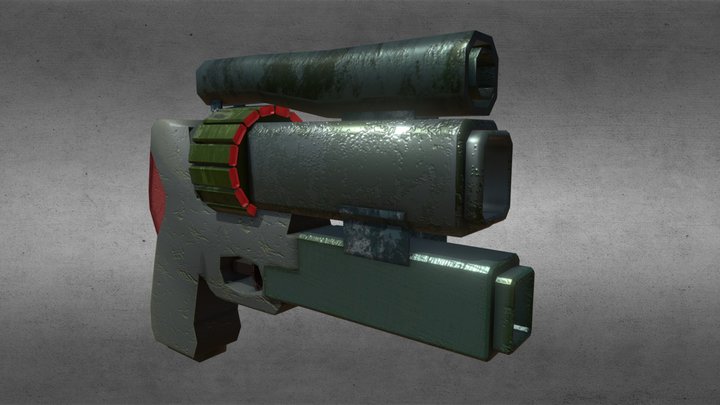 Pistola retro-futurista 3D Model