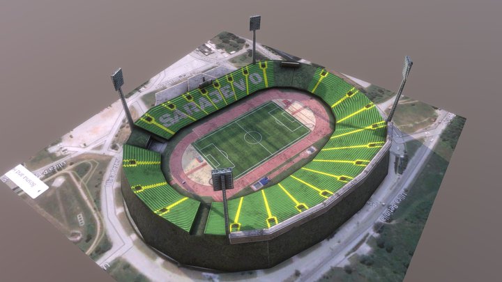 Kosevo stadium Sarajevo 3D Model