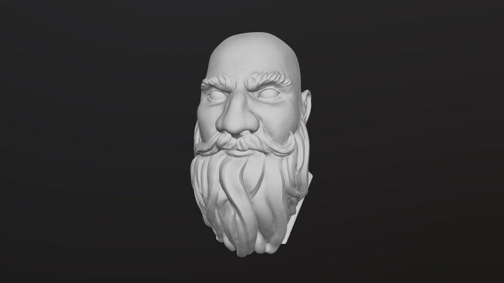 Dwarf. Hair tutorial practice 3D Model