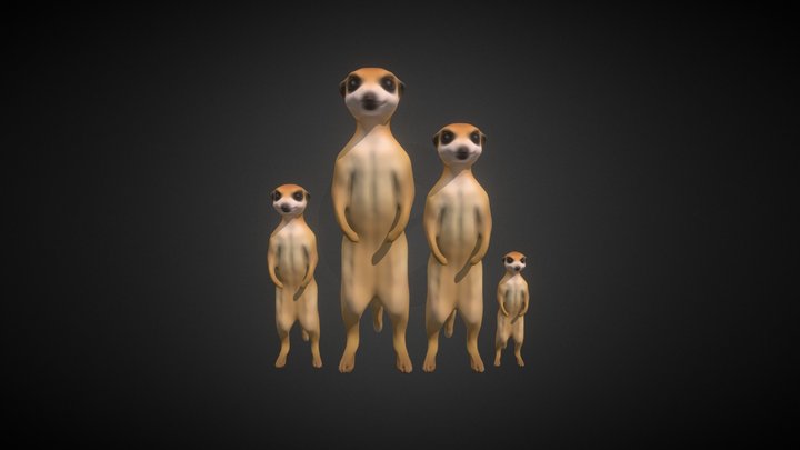 Meerkat Family 3D Model