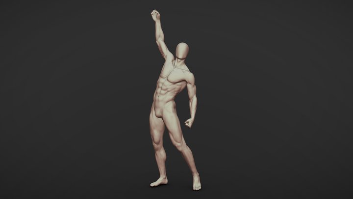 Male Full Body Sculpt Pose 15 3D Model