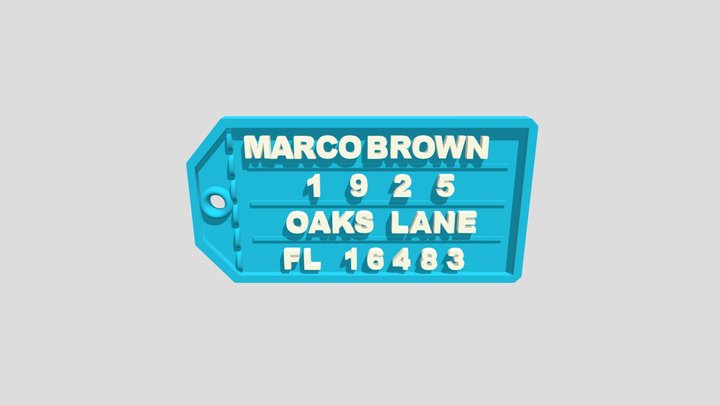 Luggage Tag 3D Model