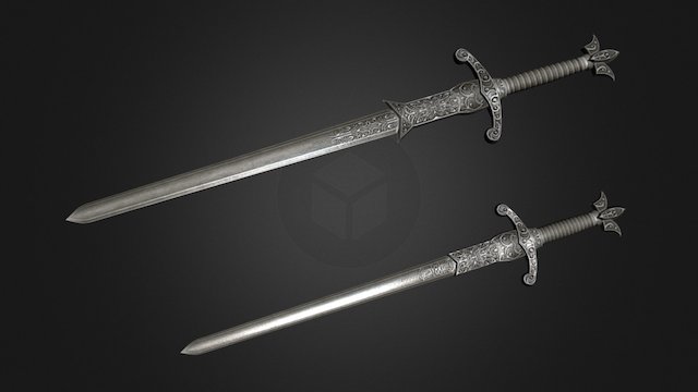 Silver swords 3D Model