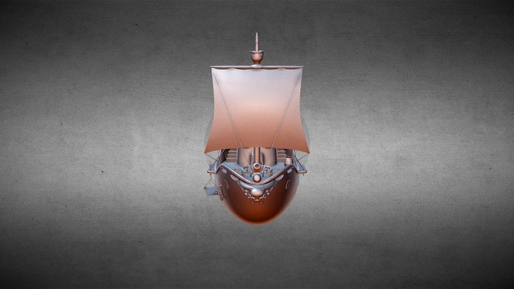 Cartoon pirate ship 3D Model
