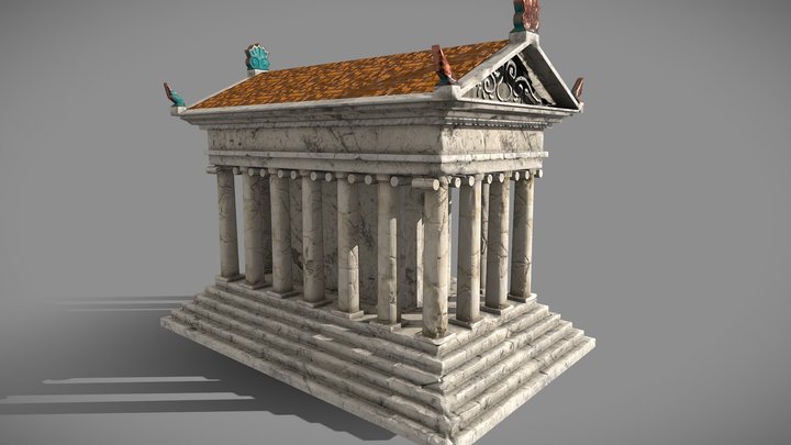 Roman Greco Temple Aged 3D Model