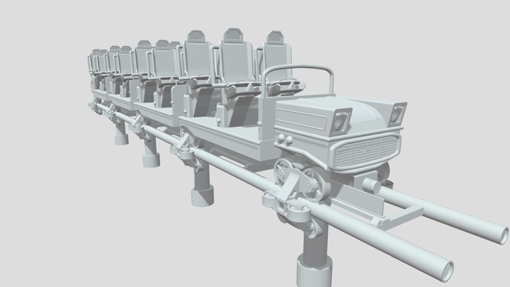 Roller Coaster Train Model 3D Model