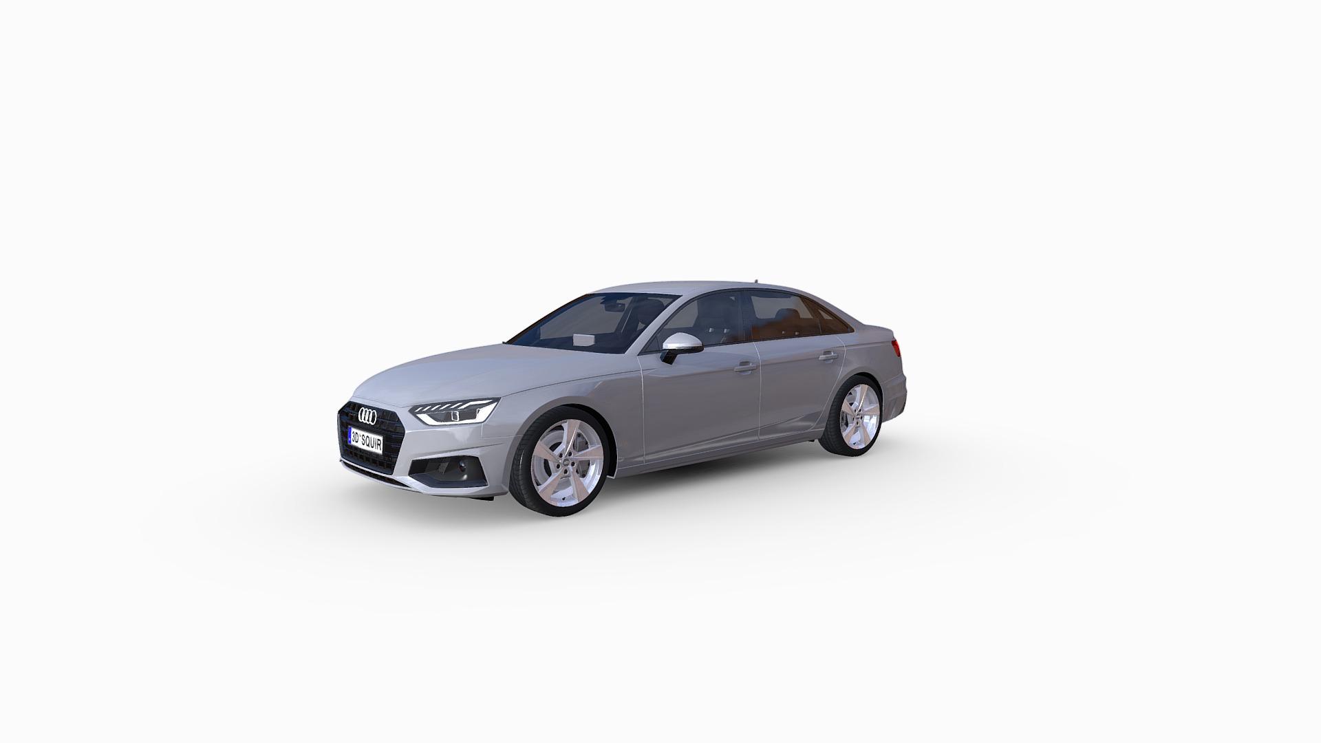 3D model Audi A4 Sedan 2020 - This is a 3D model of the Audi A4 Sedan 2020. The 3D model is about a silver car with a white background.