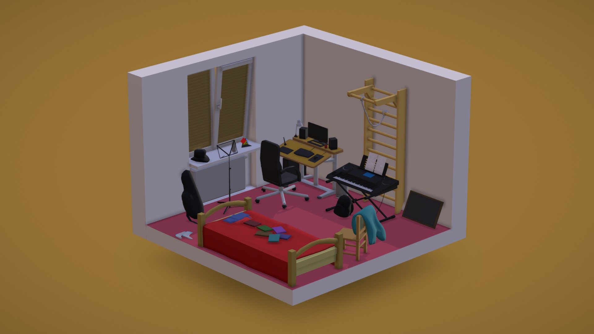 Isometric Room - Download Free 3D model by ArtemHB (@BeArtUa) [f3ebfbd ...