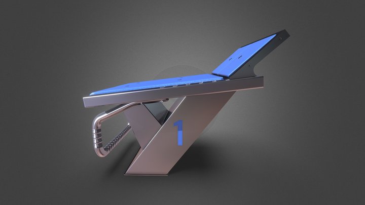 Swimming Pool Starting Block 3D Model