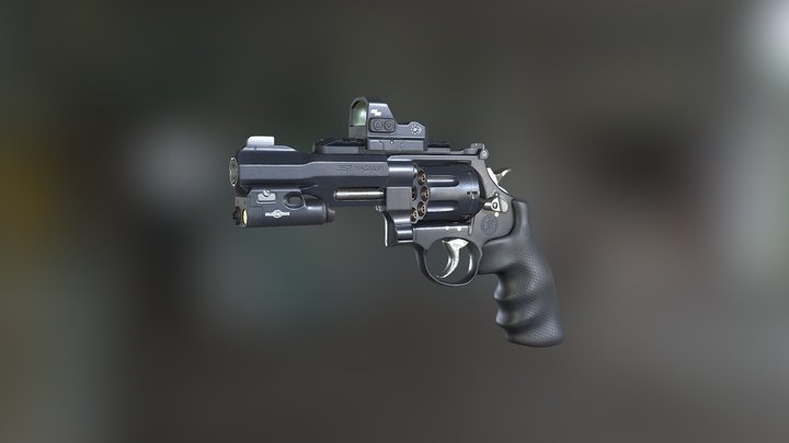 Revolver 357 Magnum 3D Model