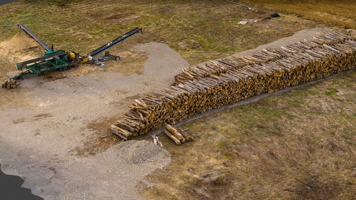 Wood Piling Pile By The Lumber Cutting Machine – Modello 3D gratuito STL