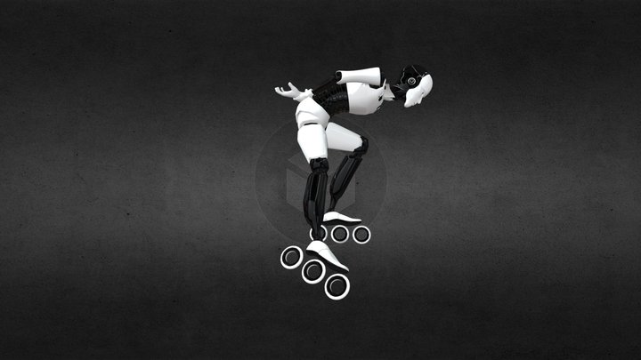Motion tracked speedskating technique 3D Model