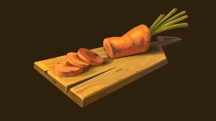 3D Painterly Carrot 3D Model