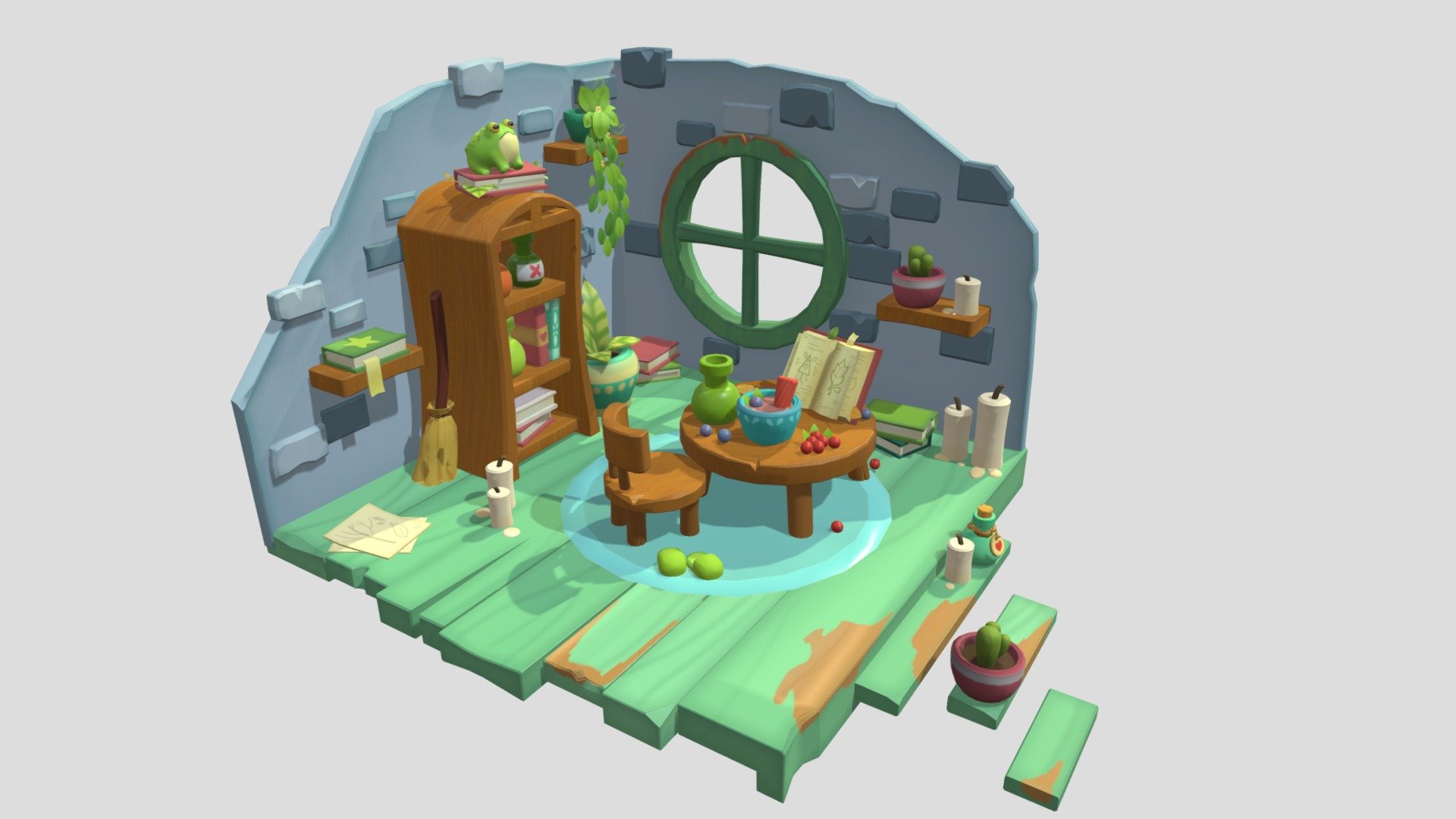 Stylized Potion Room - 3d Model By Kimberlysara [f3f13c5] - Sketchfab