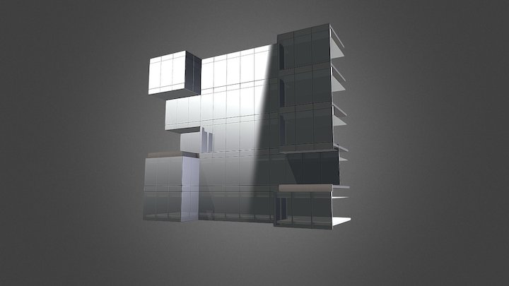 Projecting & Recessive Curtain Wall V1 3D Model