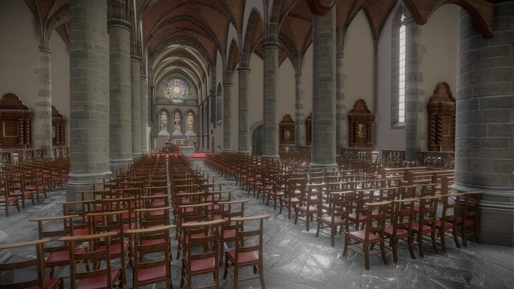 Collégiale de Chimay 3D Model