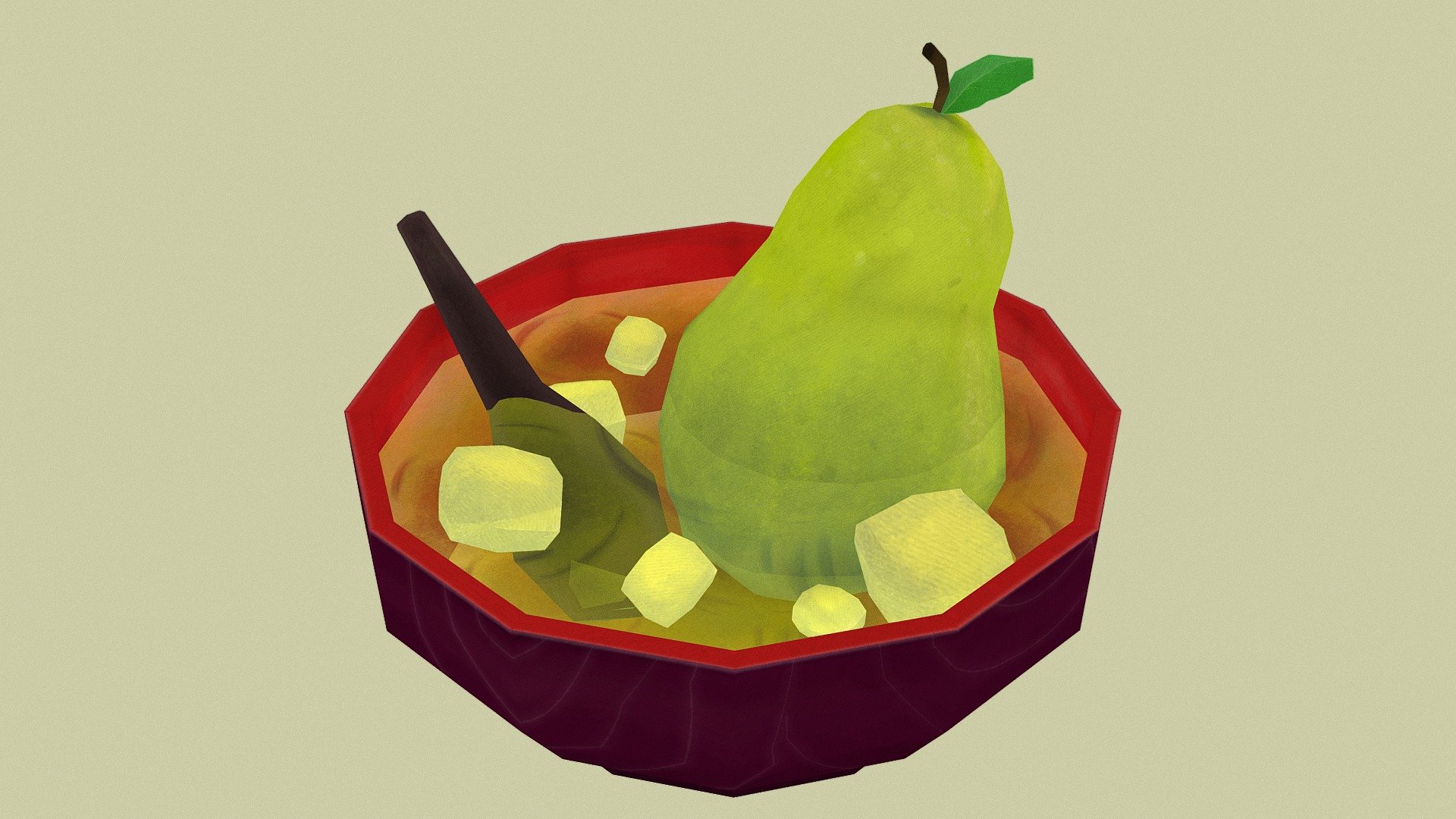 Pear soup - 3D model by shirleytong [f3f20d7] - Sketchfab