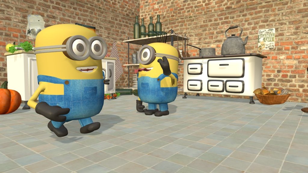 animation of minions made with Blender
