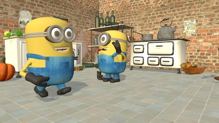 animation of minions made with Blender 3D Model