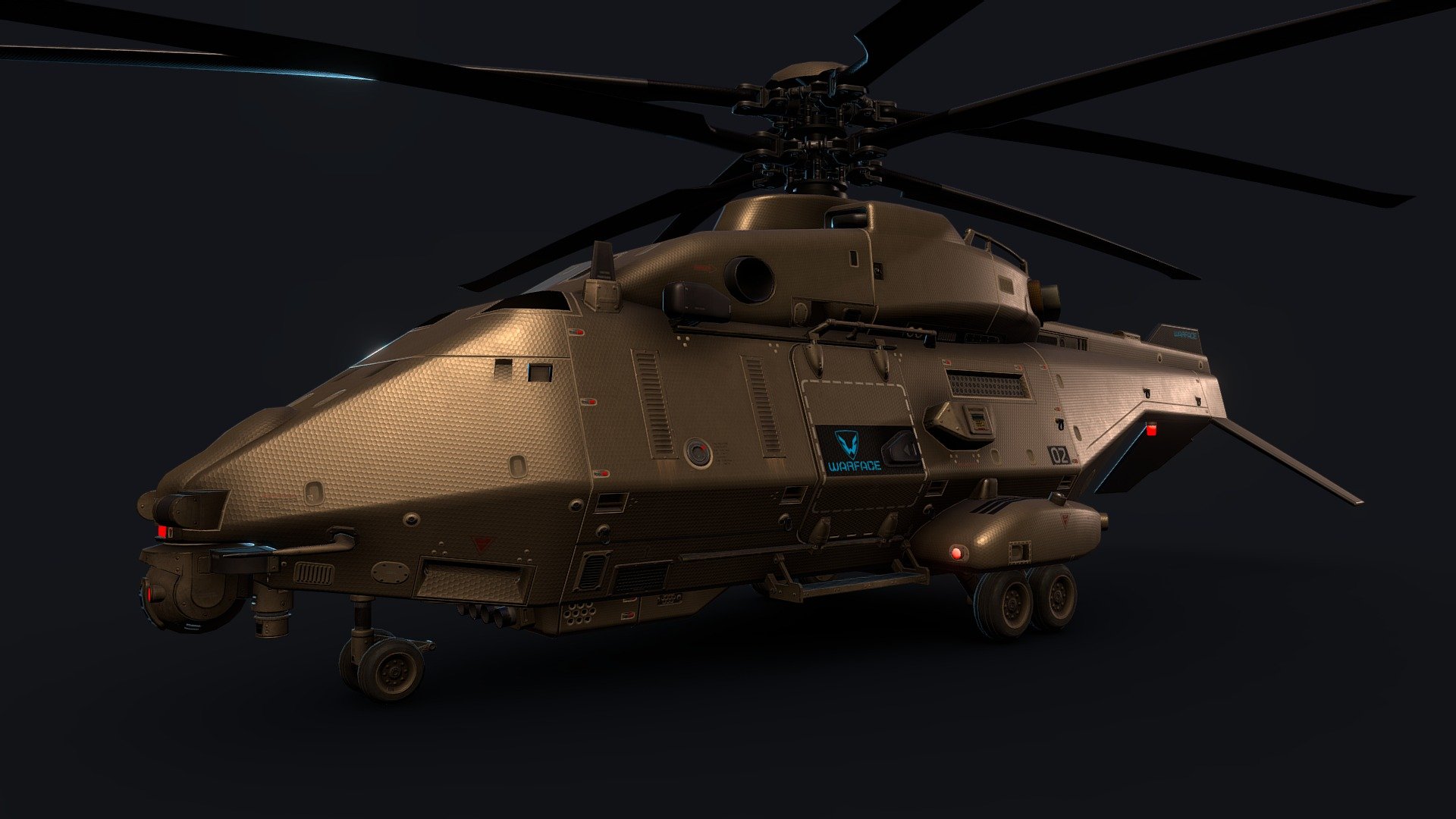 Heavy attack helicopter - 3D model by Oleh (@oleg.sytnikov) [f3f6c54]