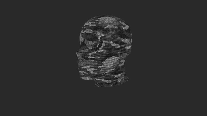 man mask with navy camo 3D Model