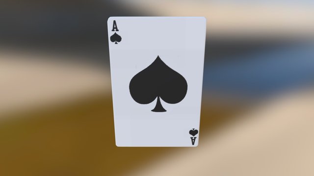 Ace of Spades Playing Card 3D Model