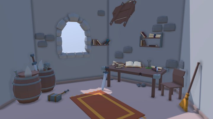 Escena Interior Medieval 3D Model