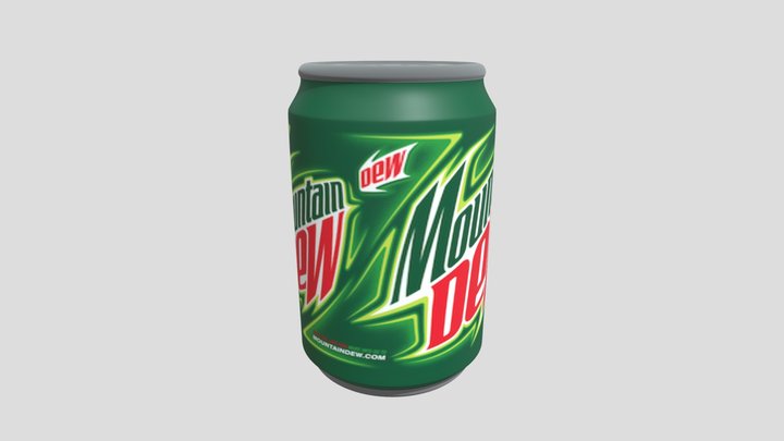 Carbonated drink in a Mountain Dew jar 3D Model
