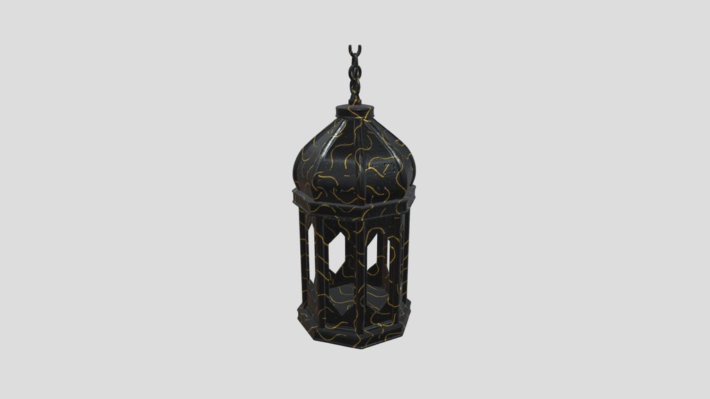 Islamic Arabian lantern lamp black and gold