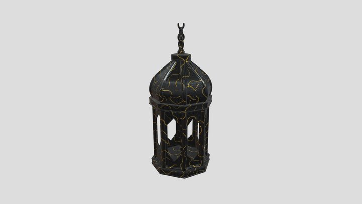 Islamic Arabian lantern lamp black and gold