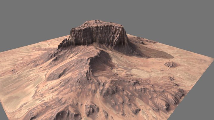 Desert Mesa Terrain 3D Model