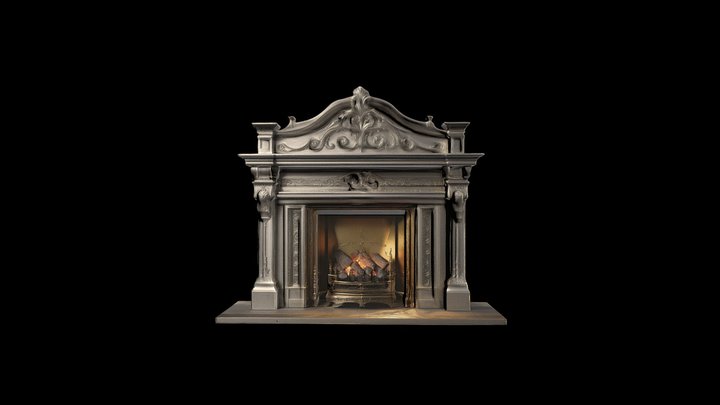 Fireplace from victorian mansion 3D Model